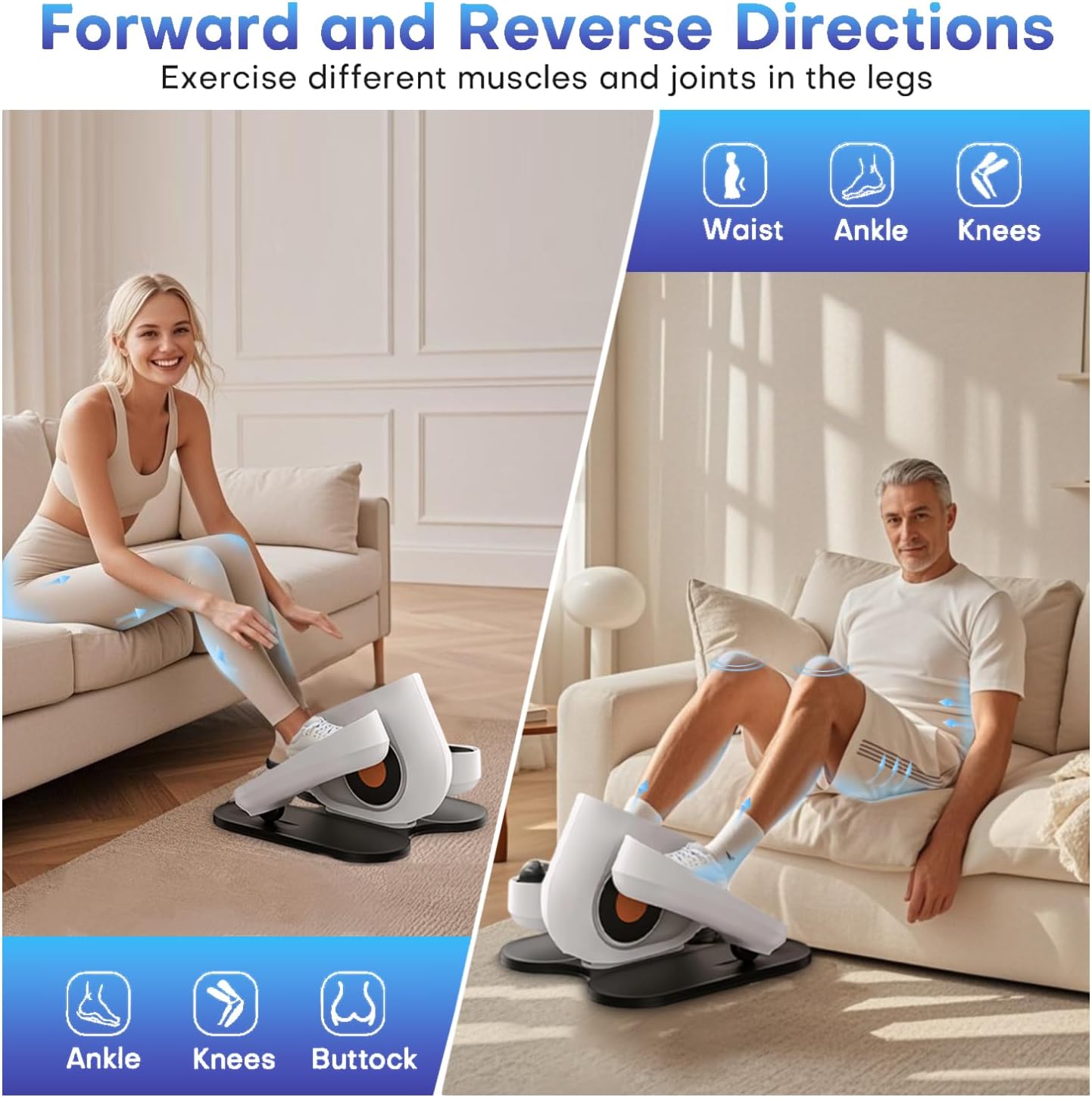 Under Desk Elliptical Machine, Electric Ellipse Leg Exerciser as Seen on Tv for Seniors with 10 Adjustable,Pedal Exerciser,Exercise Equipment for Home - Image 9