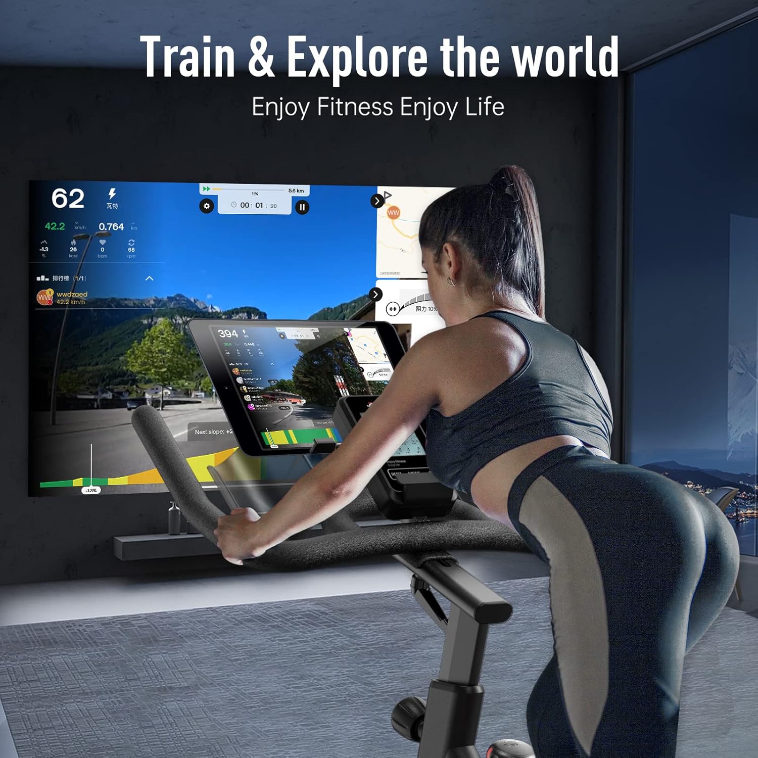 JOROTO X2|X2PRO Exercise Bike, X4S Bluetooth Stationary Indoor Cycling Bike with Readable 100 Levels Magnetic Resistance, Plus 12.6 inch Tablet Bracket Exercise Bikes for Home - Image 7