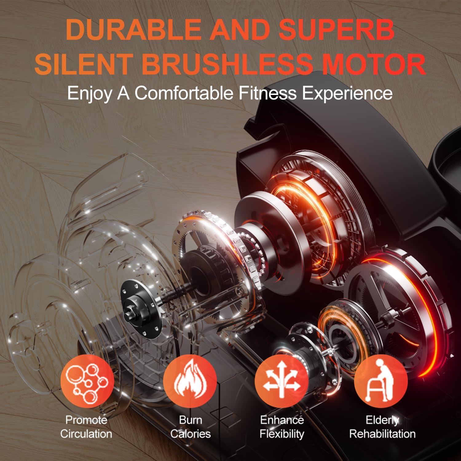Under Desk Elliptical Machine, Ellipse Leg Exerciser Electric as Seen on TV for Seniors with Remote Control & 10 Adjustable Speeds,Quiet & Portable Mini Seated Pedal Exerciser - Image 2