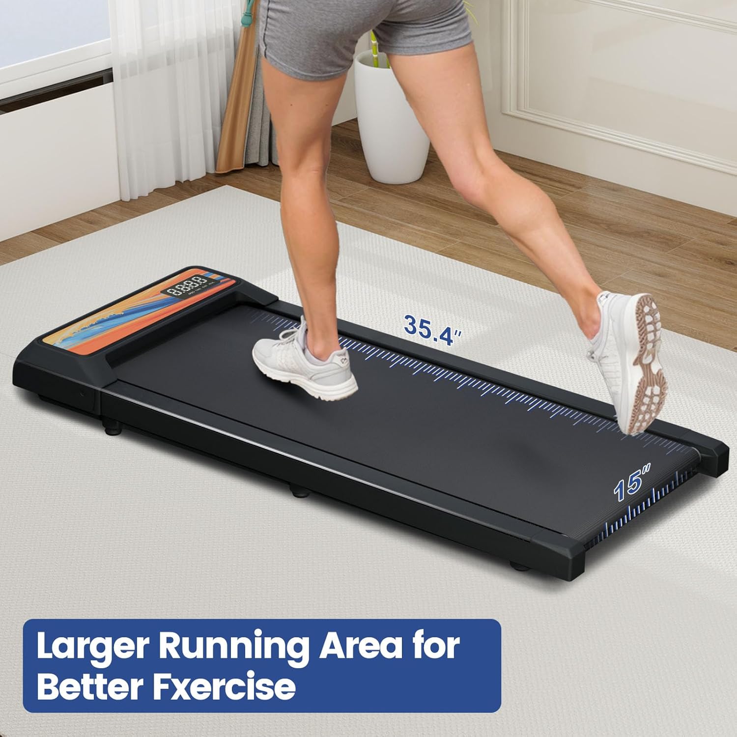 Walking Pad with Handle Bar, 2.5HP Walking Pad Treadmill with Incline, Portable Under Desk Treadmill for Home, 300LBS Capacity, Remote Control, Large LED Display - Image 7