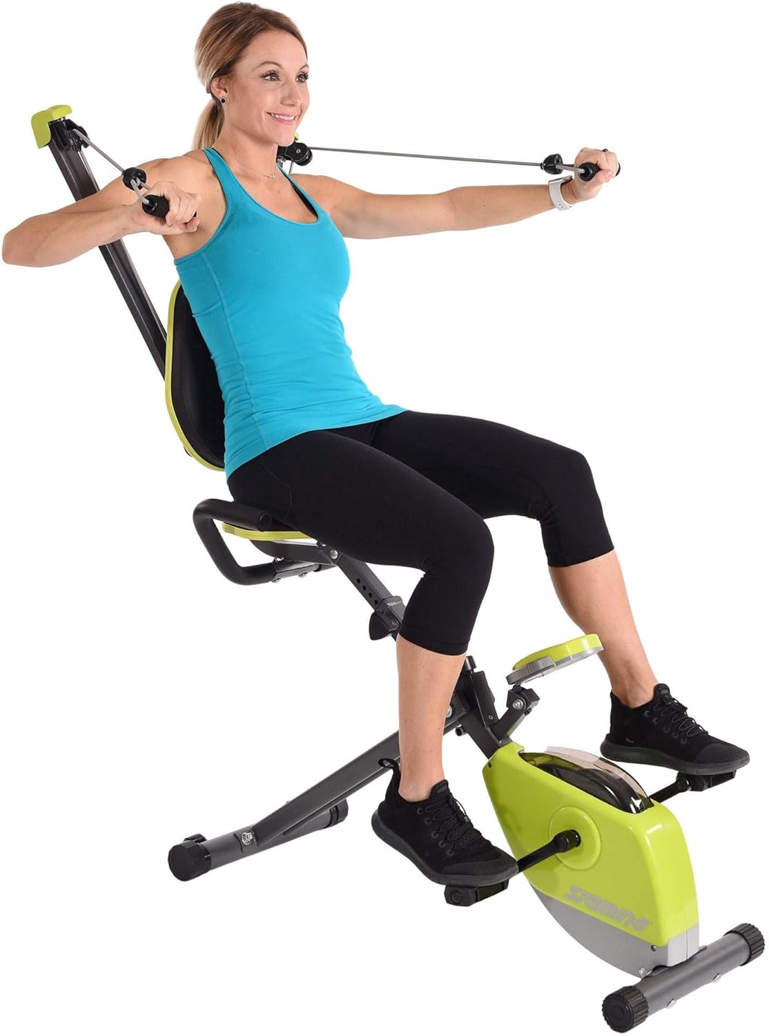 Stamina Wonder Exercise Bike | Build Upper and Lower Body Strength on One Machine | Includes Two Online Workout Videos, Chartreuse and Gray - Image 6