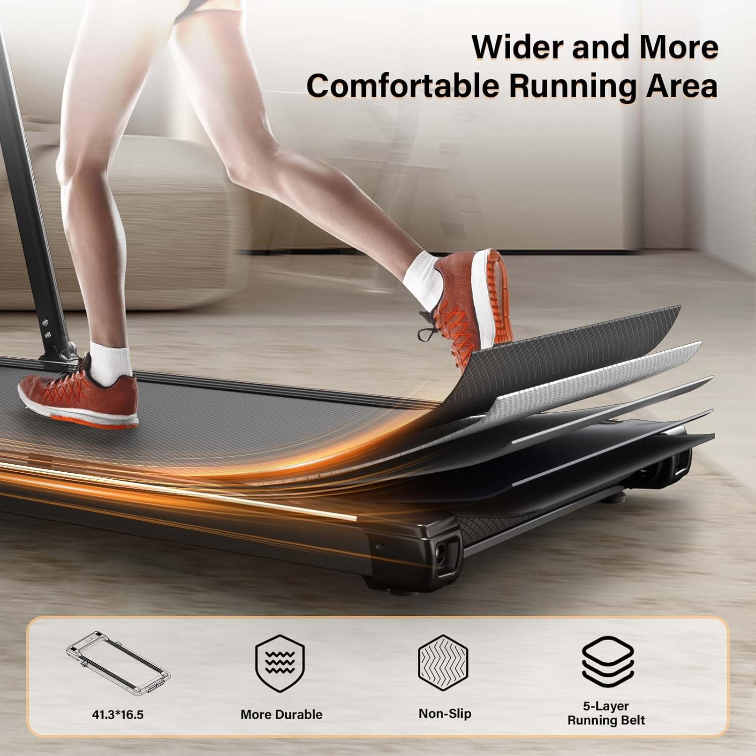 Walking Pad with Incline, 4 in 1 Under Desk Treadmill for Walking and Jogging, Portable Walking Treadmill with Remote Control Lanyard for Home, 2.5HP Low-Noise in LED Display - Image 6