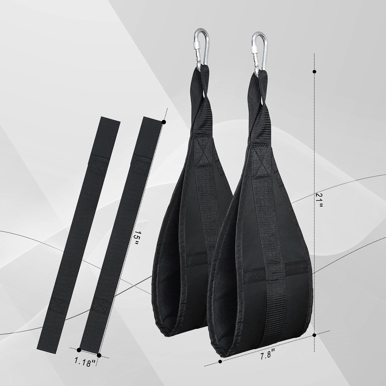 Hanging Ab Straps for Pull Up Bar: Gym Ab Sling Straps for Arm Pull up Workout Support for Training Knee and Leg Raises - Image 4