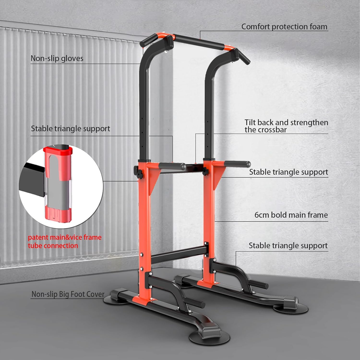 Dip Station - Home Gym Strength Training Pull-Ups Dip-Ups 330Lbs - Image 2