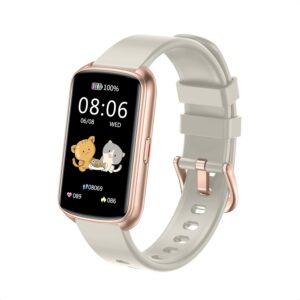 Fitness Trackers, 1.47 Inch Smartwatch, Touchscreen Activity Tracker with Thin Smartband Design, 5ATM Waterproof Fitness Watch Blood Oxygen Heart Rate Monitor for Android/iOS (Light Grey)