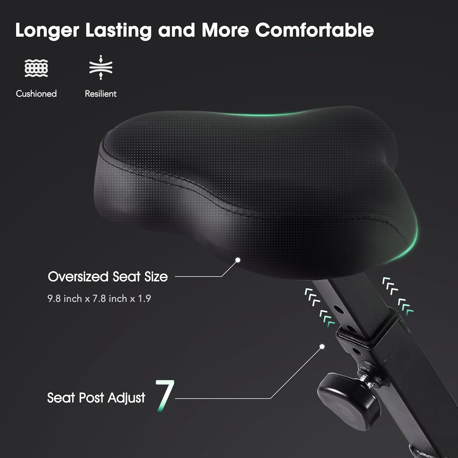 Exercise Bike 3 IN 1 Stationary Bike Folding Exercise Bike with 8-Level Adjustable Resistance Comfortable Seat Cushion LCD Monitor 265 lbs Weight Capacity for Home Gym Workout - Image 8