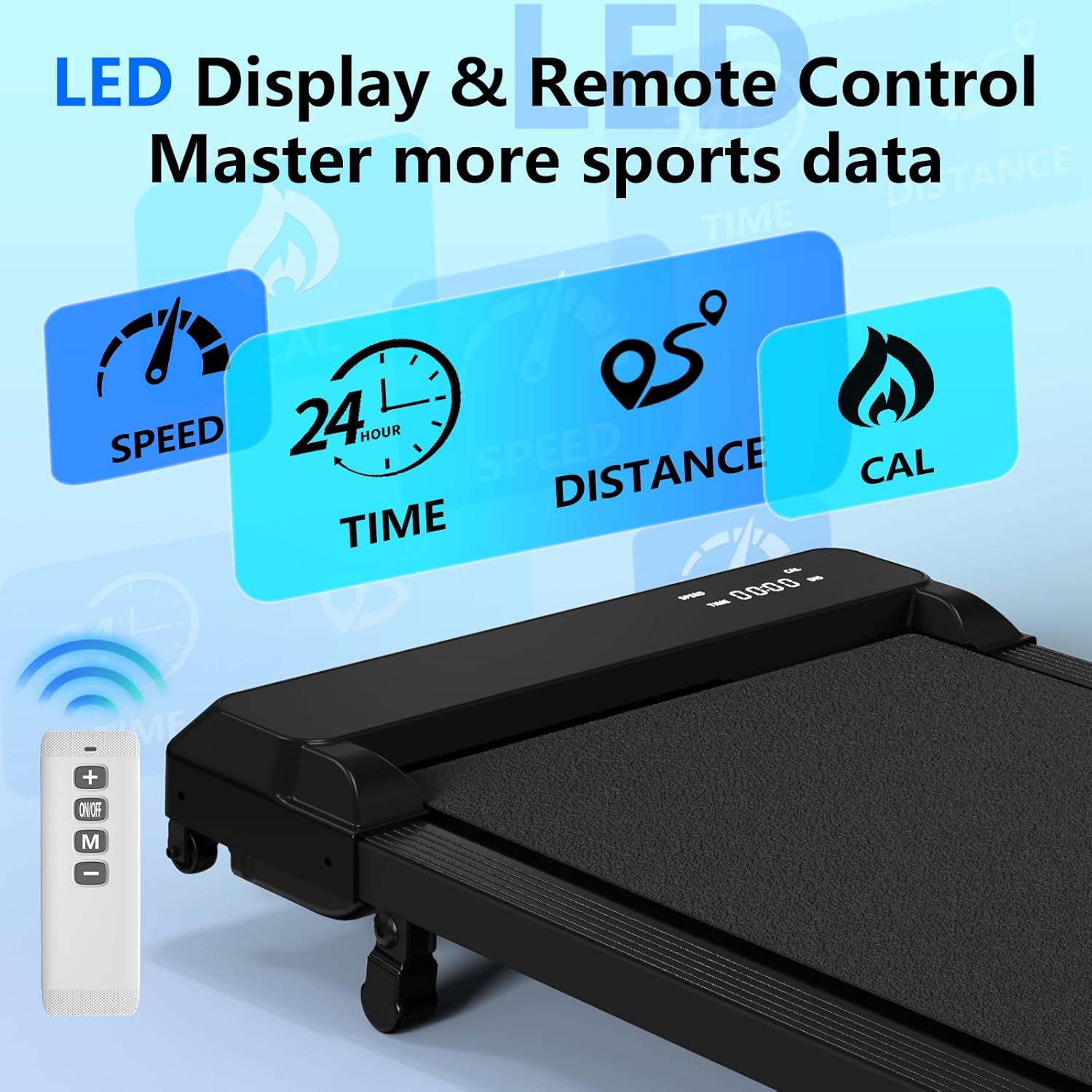 3-in-1 Walking Pad with Incline,2.5 HP Under Desk Treadmill for Home Office,265 LBS Compact Walking Treadmill with LED Display,No Assembly - Image 4