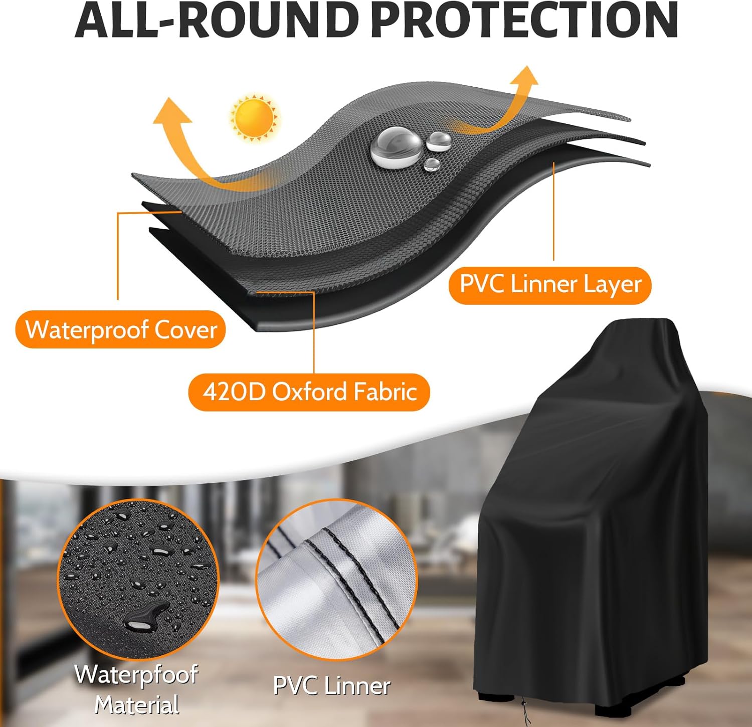 Stair Stepper Cover, Waterproof 420D Steppers Protective Covers for Home Gym Exercise Stairmaster Indoor & Outdoor, Suitable for Most Climbing Stair Machine(Cover Only) - Image 3