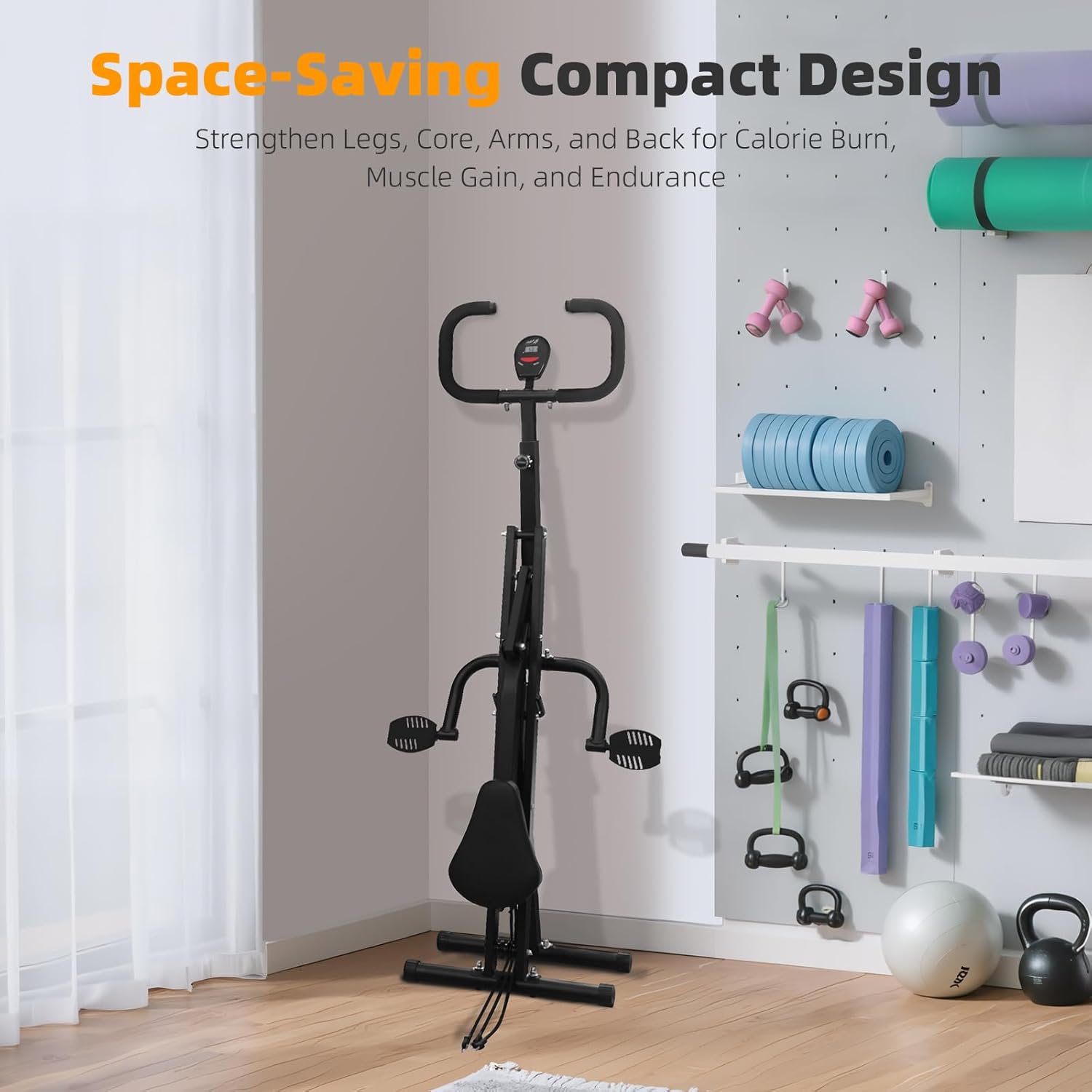 Squat Machine, Deep Squat Machine for Women, Foldable 2-in-1 Squat Rowing Machine for Home - Glute, Abs and Leg Trainer with LCD Monitor- Low Impact Home Gym for Women & Seniors - Image 6