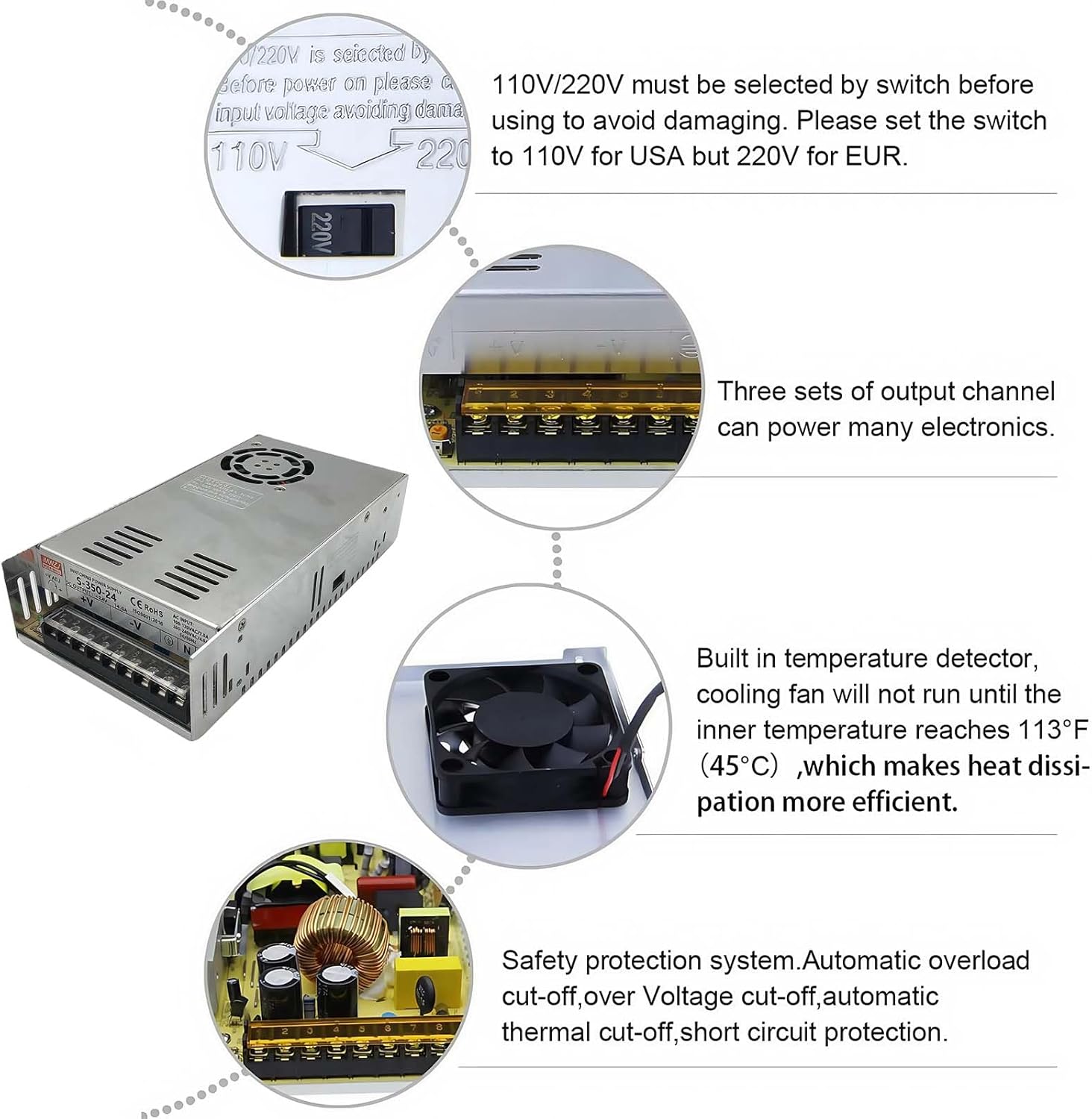 3 Axis CNC Controller Kit Nema 34 86mm Stepper Motor 4.5Nm 640oz.in 2-Phase 6A, Step Motor Driver, 400W 60V Power Supply, Mach3 Control Card for Machine Engraving Router - Image 4