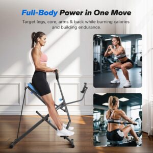 MERACH Upgraded Squat Machine for Women, Smart Row and Deep Squat Trainer with Tablet Stand, Adjustable Resistance & 350LB Weight Capacity, Foldable Home Exercise Equipment, Connect MERACH APP