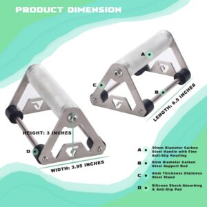 Push Up Stand, Pushup Handles with Aluminum Alloy Grips for Strength Training, Heavy-duty Push Up Bars with Anti-slip, Odor-free Silicone Pads,1 Pair