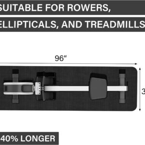 Rowing Machine Mat 96″ x 30″ with Storage Bag and Sports Towel,Treadmill Mat for Carpet & Hardwood Floors,Rower Mat,Elliptical Mat,Bike Mat,Gym Exercise Equipment Mat,Fitness Equipment Mat