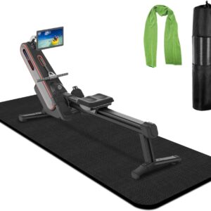 Rowing Machine Mat 96″ x 30″ with Storage Bag and Sports Towel,Treadmill Mat for Carpet & Hardwood Floors,Rower Mat,Elliptical Mat,Bike Mat,Gym Exercise Equipment Mat,Fitness Equipment Mat