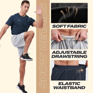5 Pack Athletic Gym Mens Shorts – Workout Black Quick Dry Basketball Shorts with Pockets for Running Casual Activewear