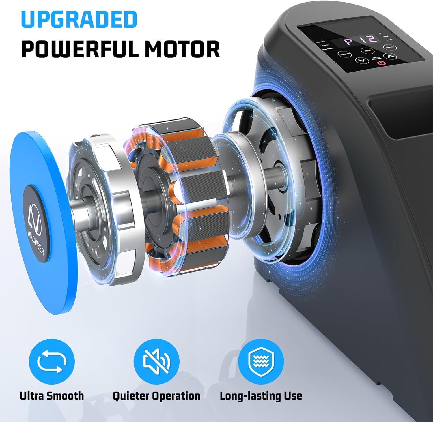 ANCHEER Under Desk Elliptical, Electric Ellipse Leg Exerciser with 12 Adjustable Resistance & Speeds, P1-P12 Modes, Quiet Seated Pedal Exerciser with Remote Control, 100% Pre-assembled for Home Office - Image 8