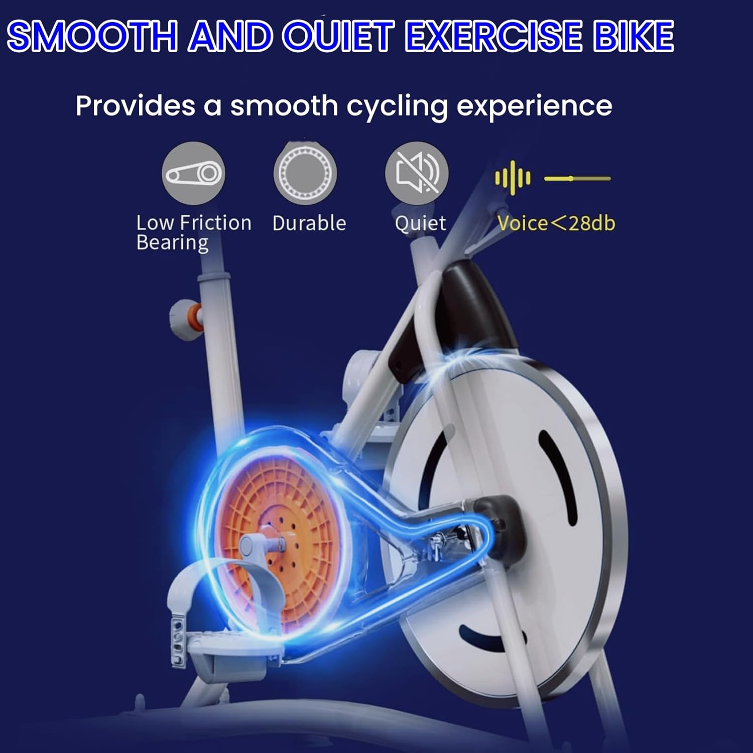 NAYSAYE Exercise Bike, Adjustable Stationary Bikes with Smartphone Mount, Professional Exercise Bike with Digital Pulse Display for Home and Office - Image 6