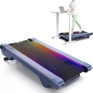 UREVO CyberPad Smart Walking Pad with 14% Incline, Under Desk Treadmill for Home Use, Extended Walking Surface, LED Remote, Speed-Responsive Lighting, Quiet Brushless Motorized, UREVO APP