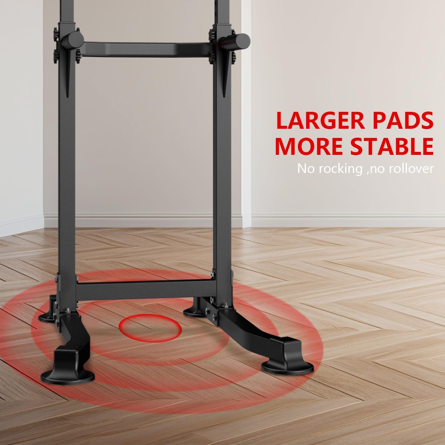 ZENOVA Pull Up Bar Dip Bar Power Tower Workout Dip Station Height Adjustable Free Standing Chin Up Bar Home Gym Equipment 300LBS Weight Capacity - Image 3