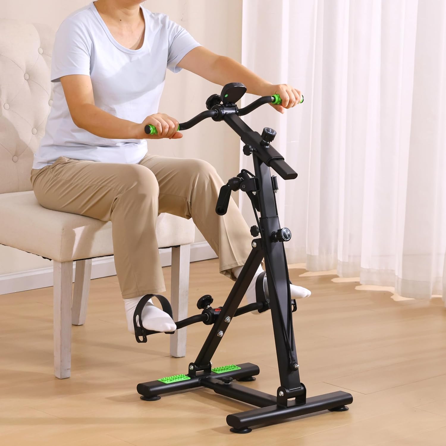 Pedal Exerciser Bike for Seniors, Hand Arm Leg and Knee Physical Therapy Peddler Exercise Equipment, Elderly Recovery Home Exercise Bike for Total Body, Upper and Lower Limb Trainer - Image 2