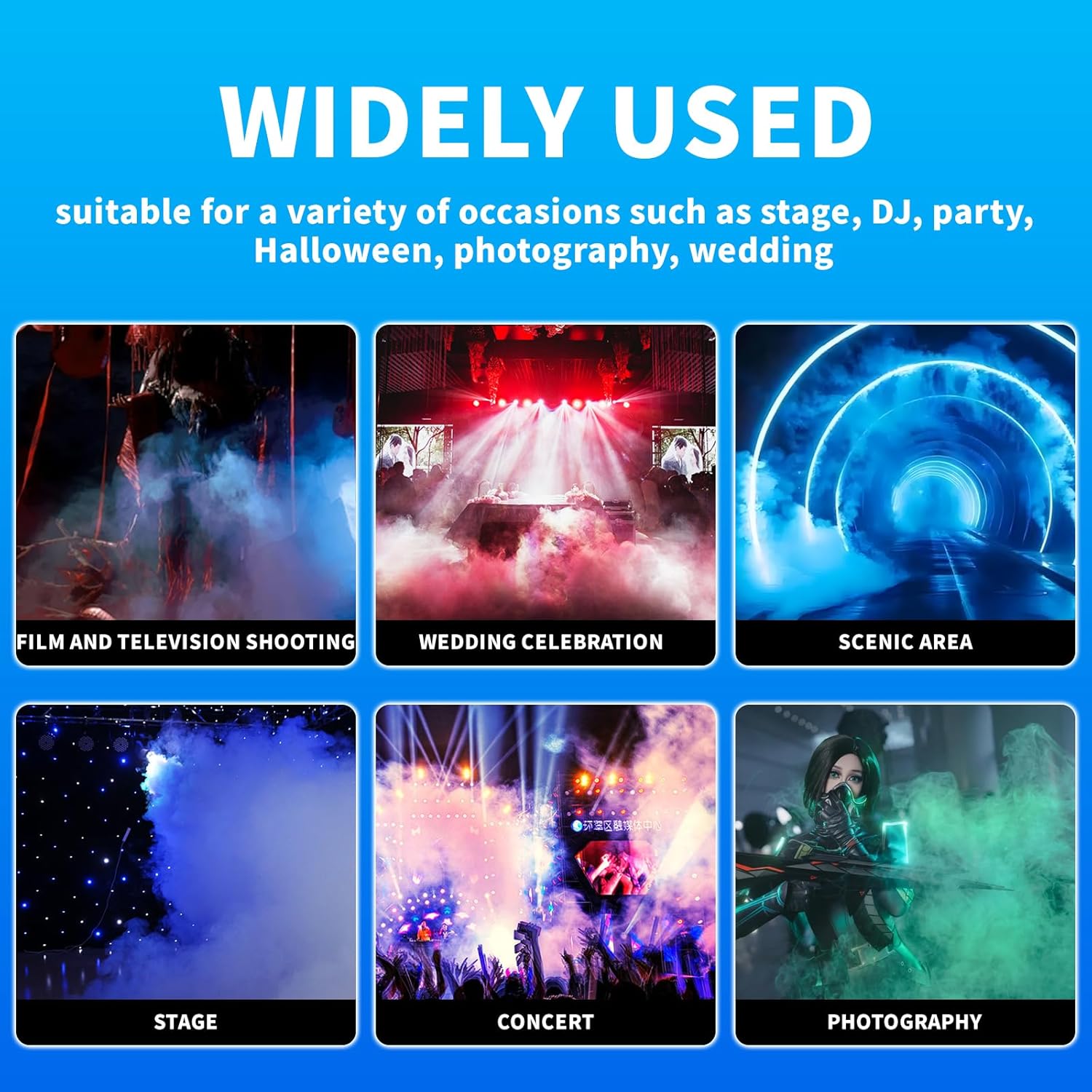 1500 Watt Fog Machine Indoor/Outdoor, Halloween Smoke Machine with Auto Mode and Wired Remote Control for Wedding, Parties and Stage Effect,20000 CFM Haze machine - Image 7
