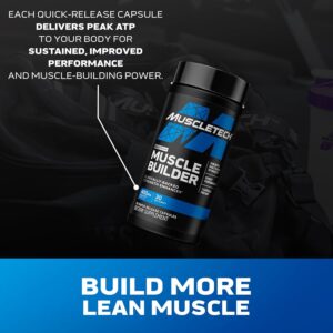 Muscletech Nitric Oxide Supplements for Men & Women, Muscle Builder (30 Capsules) – Nitric Oxide Booster Supplement Supports Muscle Gain & Performance – 400mg Peak ATP for Enhanced Strength
