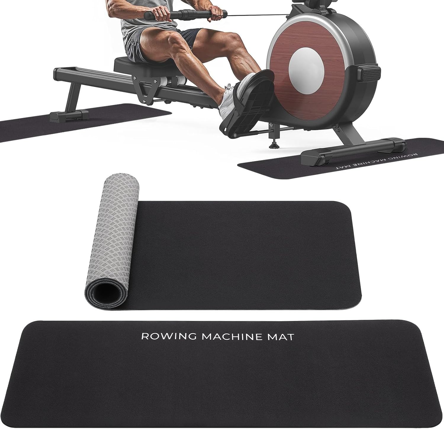 TOBWOLF 2PCS Non-Slip Mat Compatible with Peloton Bike, Concept 2 Rowing Machine, Exercise Bike Mat, Mat Protect Hardwood Floor Carpet for Home Gym, Workout Mat for Bike Trainer, Stationary Spin Bike - Image 9