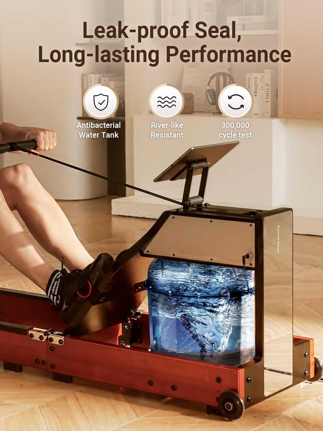Magnetic/Water Row Machine for Home Rower 331LB Weight Capacity, Folding Rowing Machine with LED Monitor, App Supported, Tablet Holder, Comfortable Seat, Trifold Home Rowing Machine - Image 6