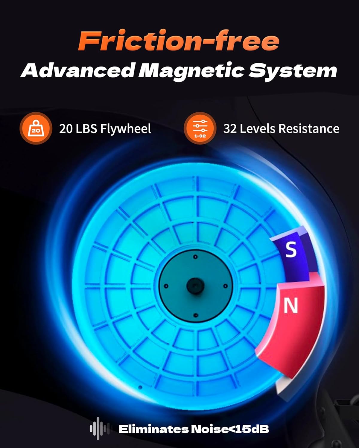 Elliptical Machine, Elliptical Exercise Machine for Home with Hyper-Quiet Magnetic Drive System, Elliptical Trainer with 32 Resistance Levels, Large LED Monitor - Image 4