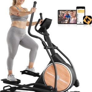 FEIERDUN Elliptical Machine,Total Body Fitness Cross Trainer for Home Use, Cardio Training Elliptical Trainers with Hyper-Quiet Electromagnetic Front Driving System, 20IN Stride, 32 Resistance Levels