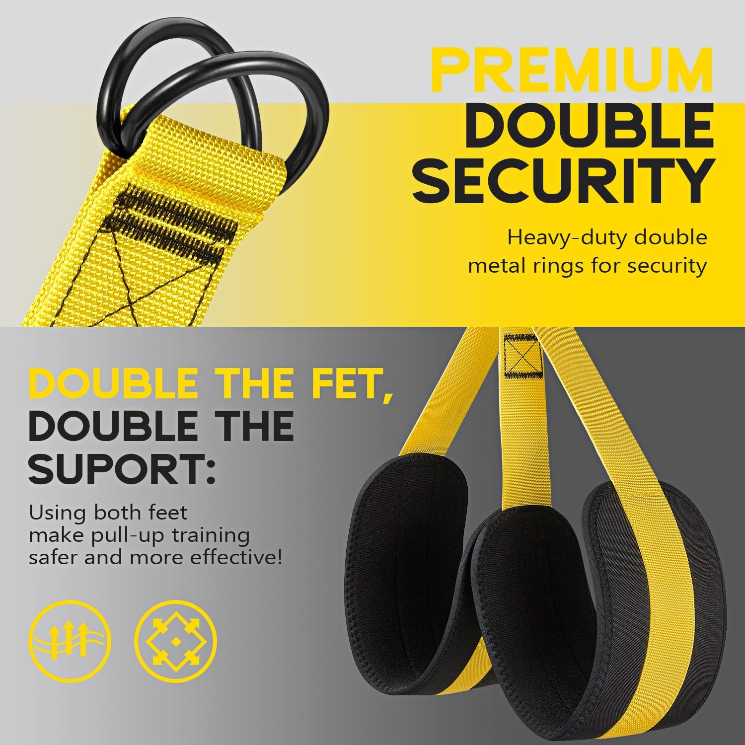 Pull Up Assistance Bands, Adjustable Heavy Duty Resistance Band for Pull Up, 3 Pull Up Bands, Comfortable Fabric Feet/Knee Rest, Assistance Bands for Pull-Up, Home Fitness, Body Stretching - Image 5