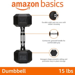 Amazon Basics Rubber Hex Dumbbell Hand Weight
