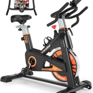 Exercise Bike, WENOKER Stationary Bike for Home, Indoor Bike with Silent Belt Drive, Heavy Flywheel, Multi-grips Handlebar and Upgraded Digital Display