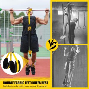 Pull Up Assistance Bands, 4 Adjustable Heavy Duty Resistance Bands for Pull Up Bar, Pull Up Assist Bands with Fabric Feet/Knee Rest for Home Gym Fitness Exercise Strength Training(70-280lbs)