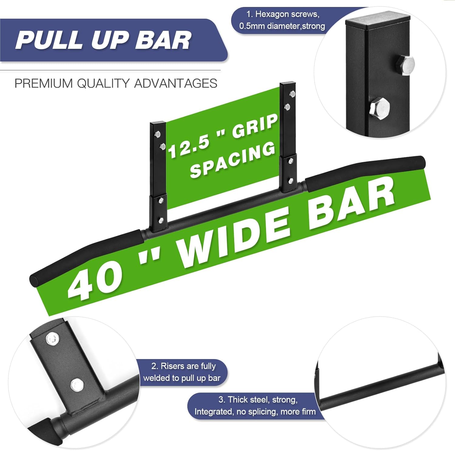 ATENTO Pull Up Bar, Chin Up Bars Ceiling Mount, Workout for Home Gym, Beam, Crossfit - Heavy-Duty, Foam Grip, Easy installation - Image 4