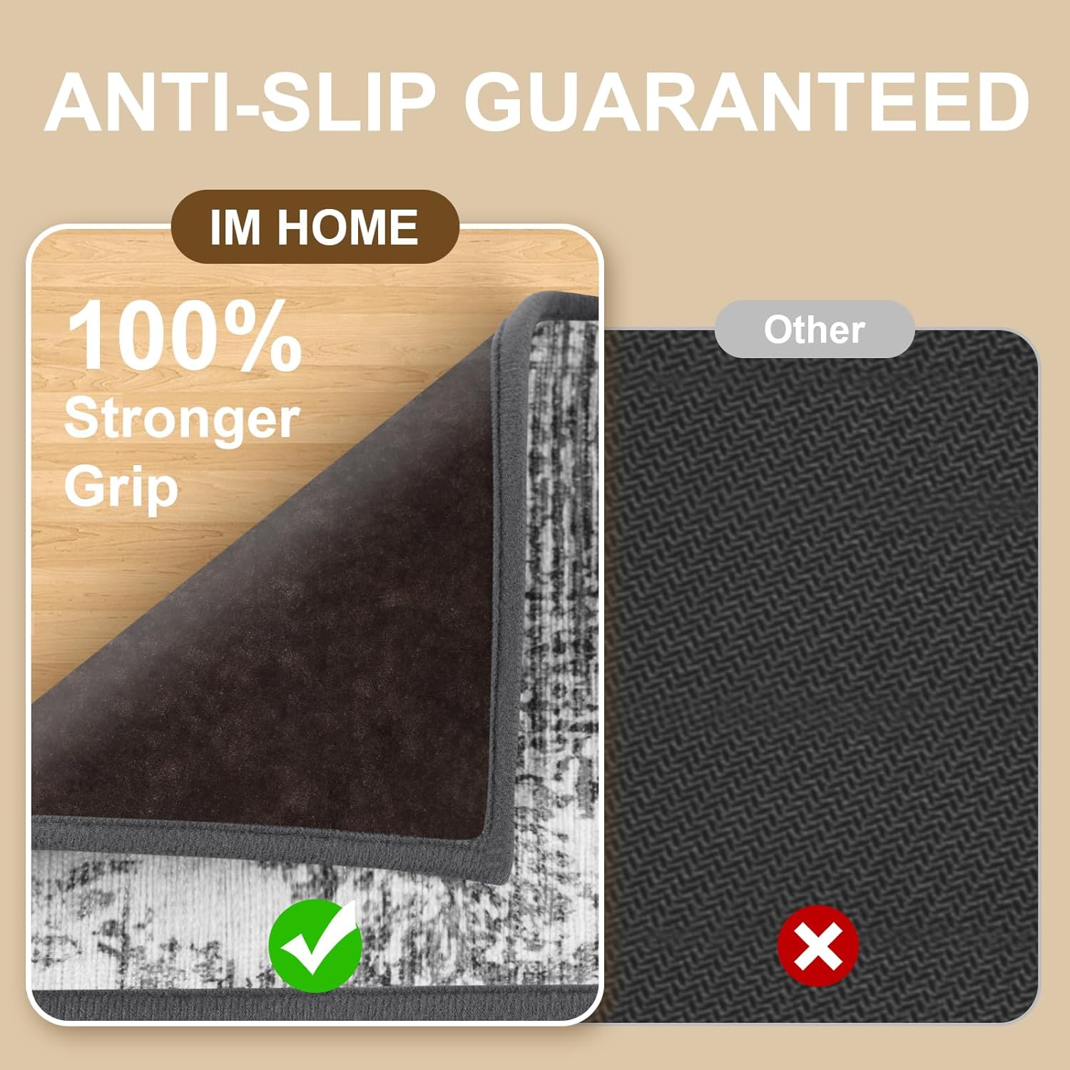 Non Slip Stair Treads for Wooden Steps Indoor, Grey, 15pcs, 30"X8", Soft Carpet Mat, Machine Washable Boho Carpet Treads with Reusable Adhesive Backing, Safety Stair Tread for Dogs, Kids, Elders - Image 2