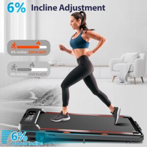 Incline Treadmill for Home, 300+ lb Capacity, Quiet Foldable Treadmills with Handle Bar, Compact Running Machine Walking Pad with APP