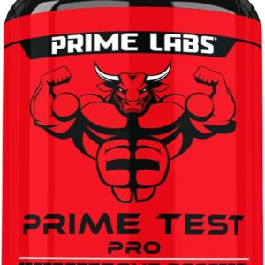 Prime Labs Prime Test Pro – Testosterone Supplement for Men – Test, Vitality, & Energy Booster – with Ashwagandha, PrimaVie Shilajit Extract, & DIM – 60 Capsules