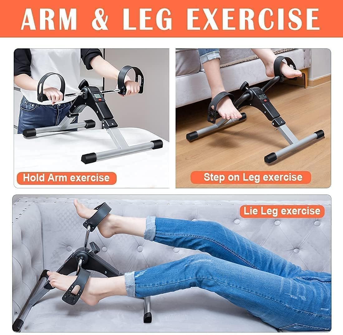 TABEKE Under Desk Bike Pedal Exerciser, Fully Assembled Folding Pedal Exerciser for Arm and Leg Workout, Portable Sitting Desk Cycle with LCD Screen Displays - Image 5