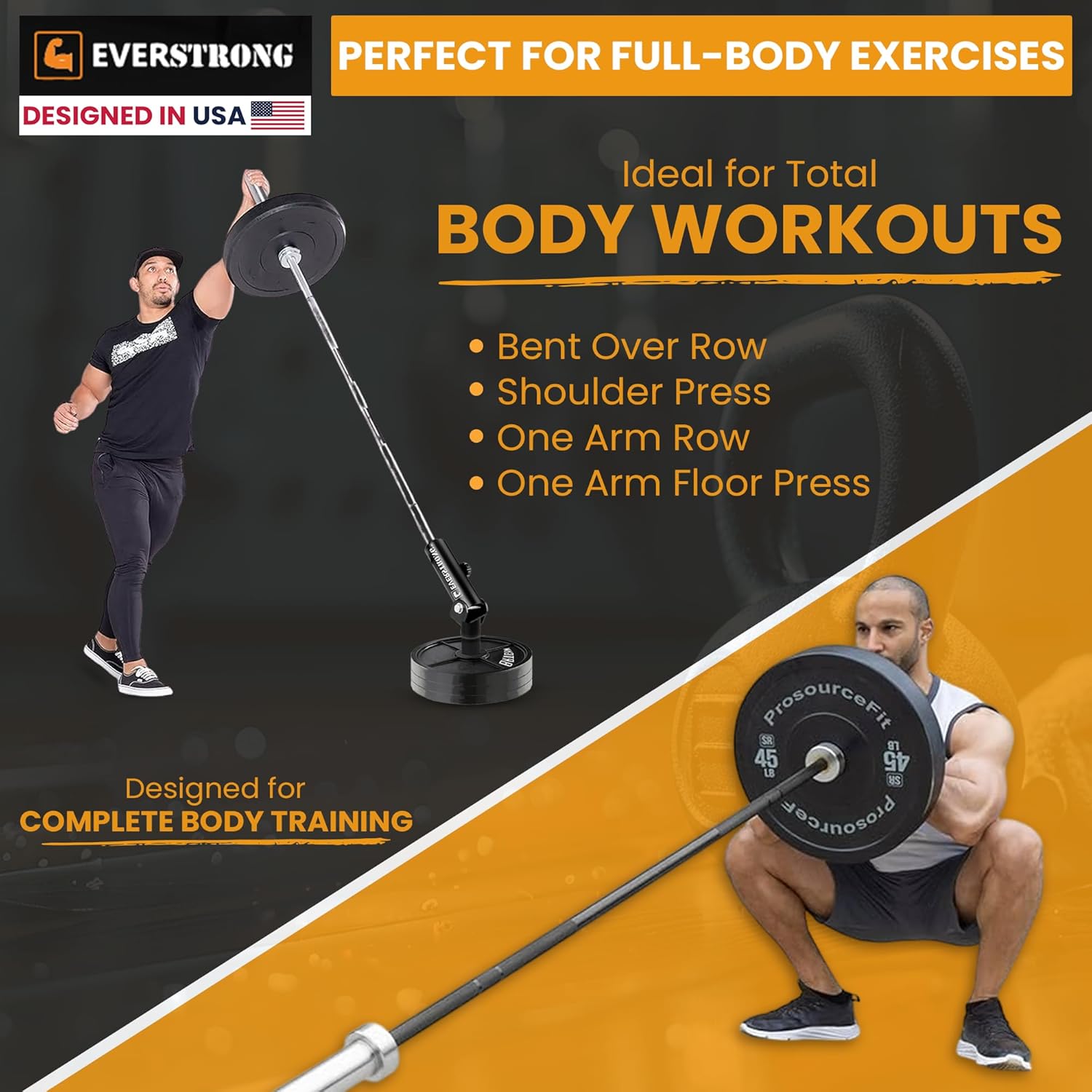 EVERSTRONG T Bar Row Attachment with V Bar Attachment Landmine Handle - 360 Swivel Landmine Attachment for Barbell for Full-Body Workout in Home Gym - Small Spaces - Deadlifts Squats Landmine Stand - Image 3