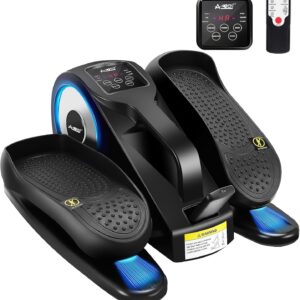 Under Desk Elliptical Machine, Ellipse Leg Exerciser for Seniors Adults, Adjustable Speeds Elliptical Trainer with Remote Control, Quiet & Portable Mini Seated Pedal Exerciser for Home Office Use