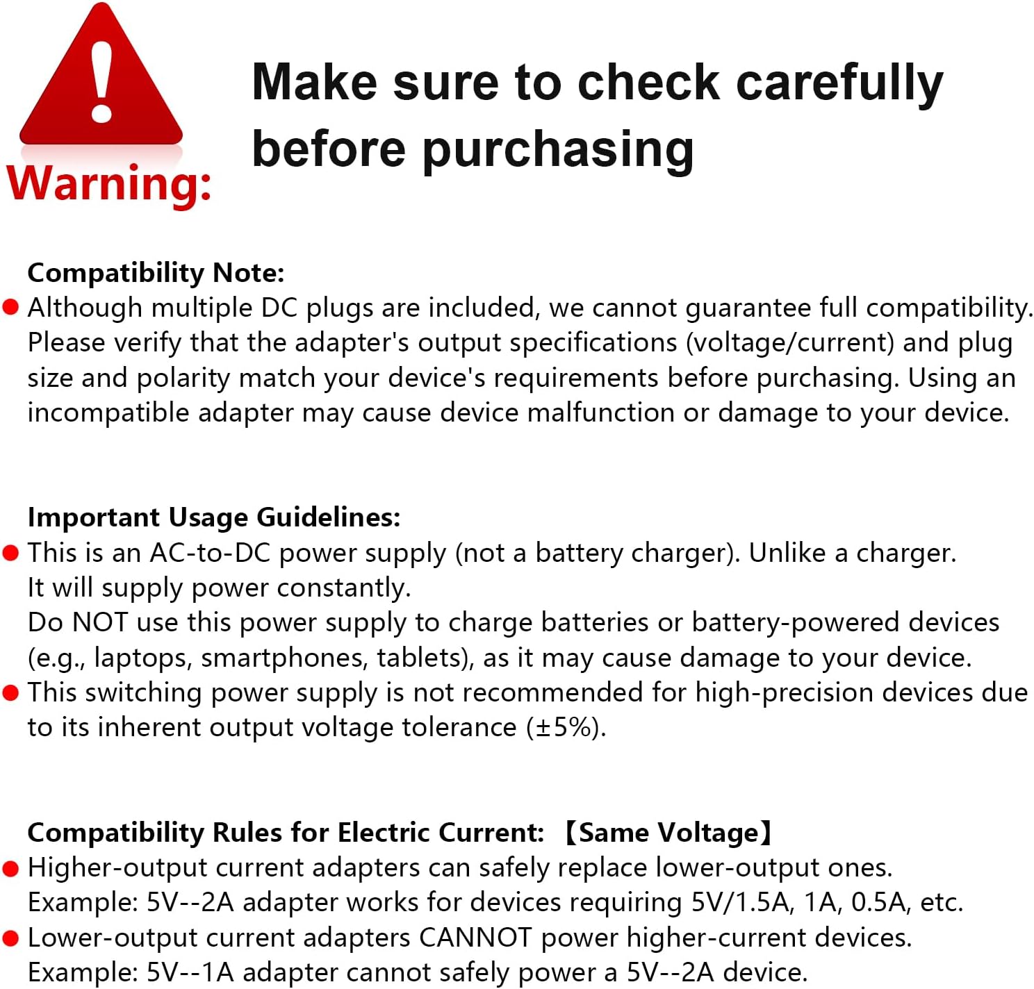 9V Power Supply,9V 1.5A 13.5W Universal 100-240V AC to DC 9Volts 1.5A 1A 0.8A 0.5A 450mA Power Adapter with 9 Plugs for LED Strip Light Camera Router Elliptical Trainer -Center Positive 5.5x2.1mm Plug - Image 7