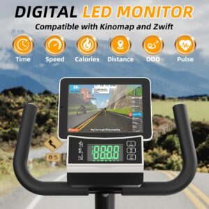 VANSWE Recumbent Exercise Bike for Adults Seniors – Recumbent Bikes for Home with Magnetic Resistance, Bluetooth and App Connectivity, Pulse Sensor