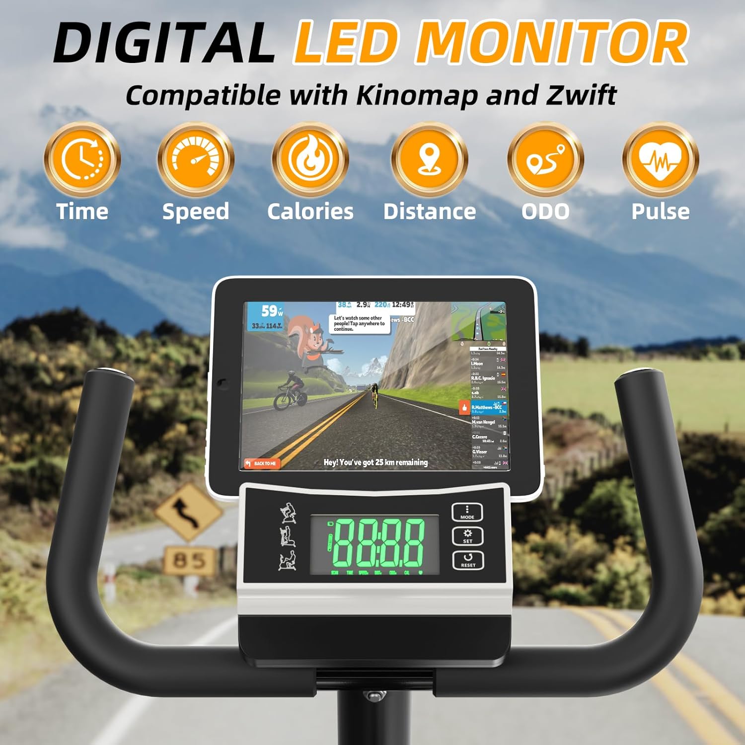 VANSWE Recumbent Exercise Bike for Adults Seniors - Recumbent Bikes for Home with Magnetic Resistance, Bluetooth and App Connectivity, Pulse Sensor - Image 2