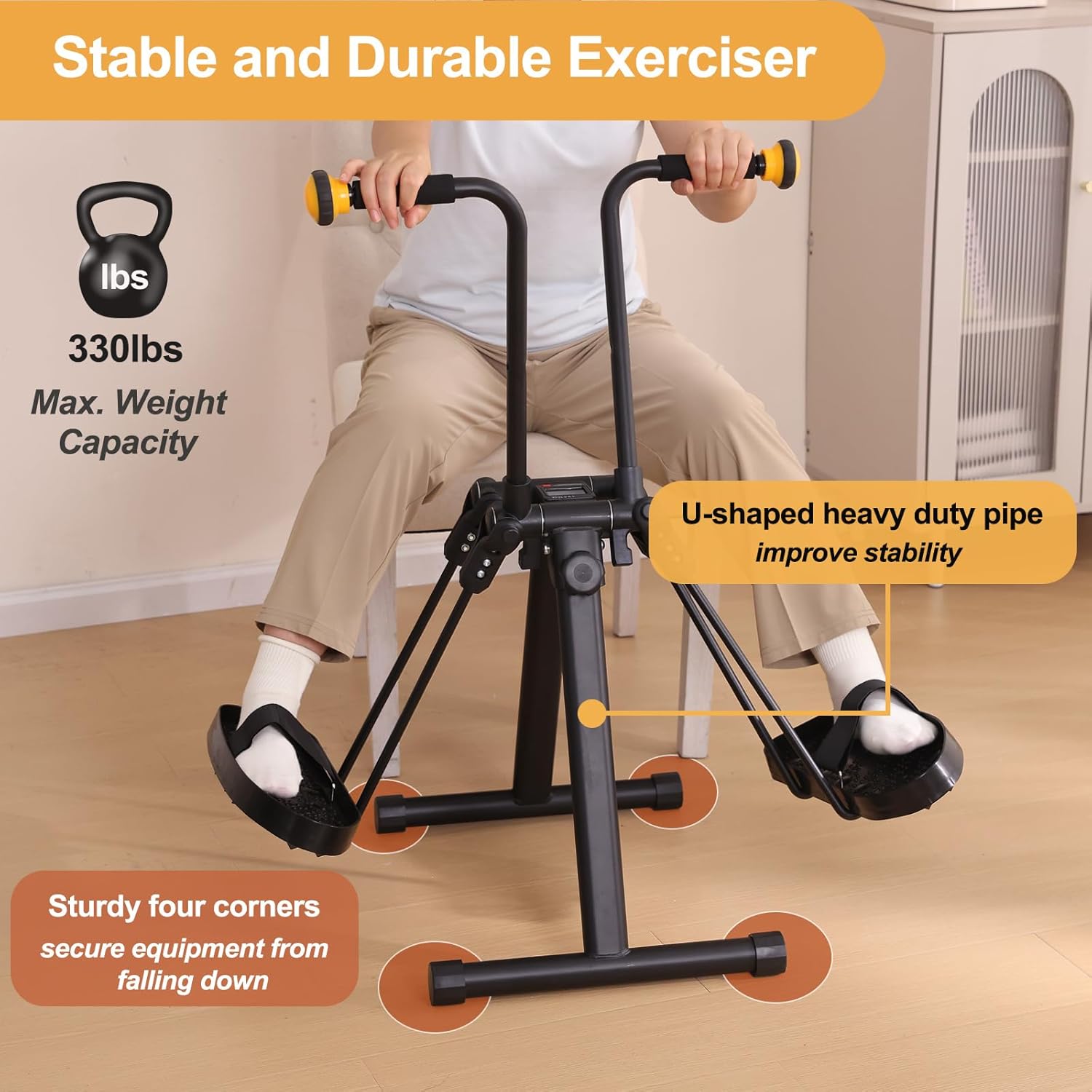 Pedal Exerciser Bike for Seniors, Hand Arm Leg and Knee Physical Therapy Exercise Equipment, Elderly Recovery Home Exercise Bike for Total Body, Upper and Lower Limb Trainer - Image 5