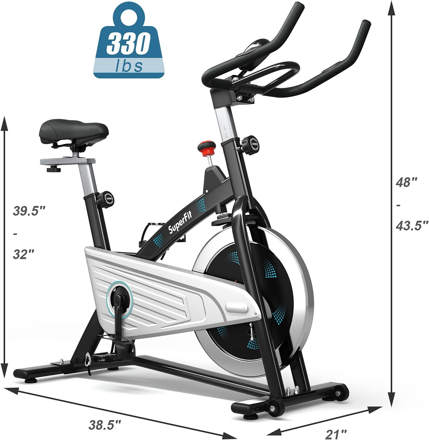 Goplus Magnetic Stationary Bike, Indoor Exercise Cycling Bike Smooth Belt Drive W/Heart Rate, LCD Monitor, Full Adjustment Near-silent Home Cardio Workout - Image 8