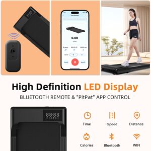 DeerRun 2025 Upgrade Walking Pad – Raceable Smart Under Desk Treadmill with Rewards Program, Quick Setup, 2.5HP, APP/Remote Control, LED Display, 300 lbs Capacity