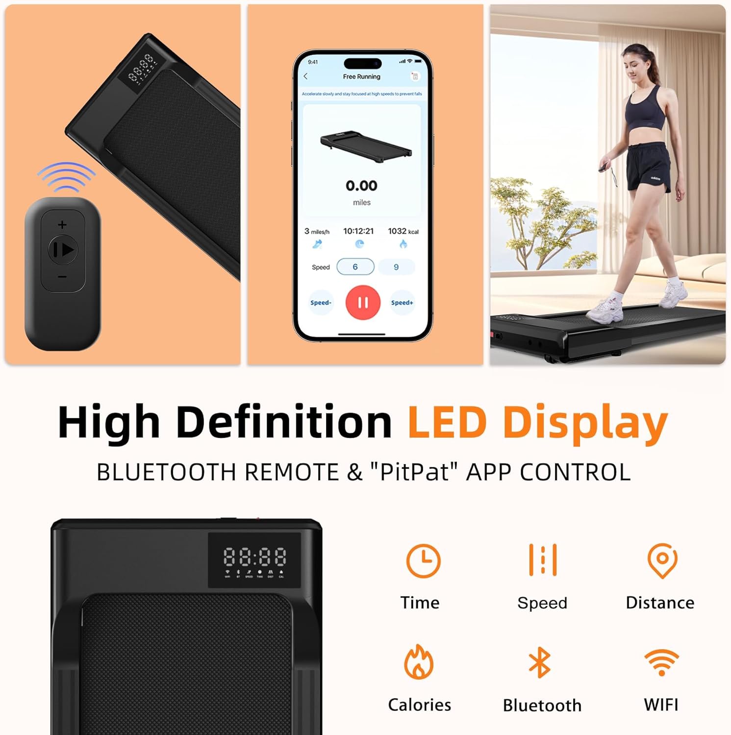 DeerRun 2025 Upgrade Walking Pad - Raceable Smart Under Desk Treadmill with Rewards Program, Quick Setup, 2.5HP, APP/Remote Control, LED Display, 300 lbs Capacity - Image 2