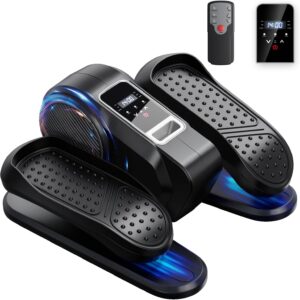 Under Desk Elliptical Machine for Home Workout, 12 Levels Speeds Ellipse Leg Exerciser While Sitting Quiet & Portable Seated Pedal Exerciser with Remote Control & Non-Slip Pad
