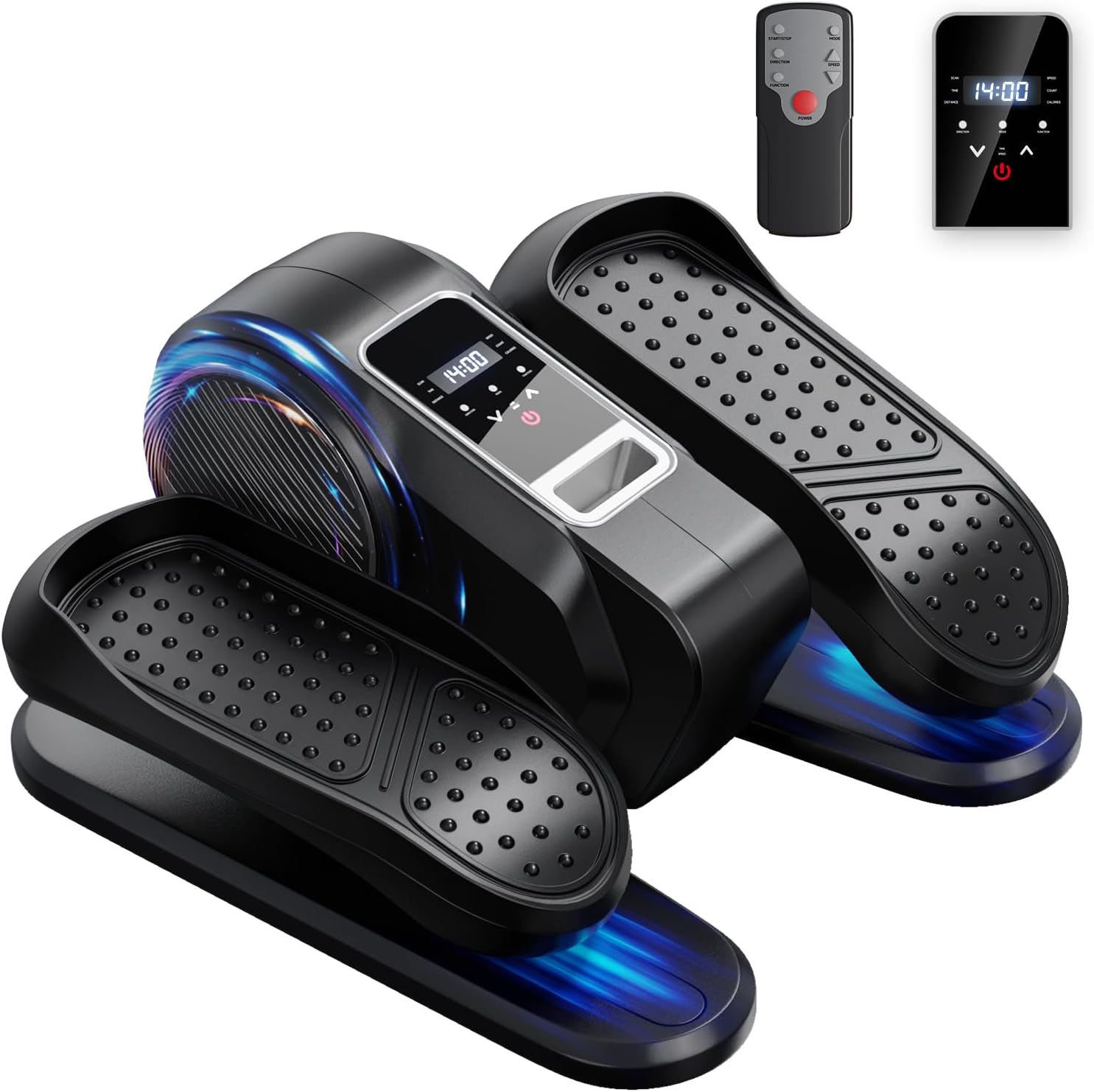 Under Desk Elliptical Machine for Home Workout, 12 Levels Speeds Ellipse Leg Exerciser While Sitting Quiet & Portable Seated Pedal Exerciser with Remote Control & Non-Slip Pad